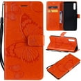 thumbnail image 1 of Galaxy A50 Wallet Case, Dteck Embossed Butterfly Flip PU Leather Folio Case Cover with Hand Strap [Magnetic Closure][Built-in Card Slots] For Samsung Galaxy A50, Orange Butterfly, 1 of 1