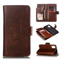 Galaxy A51(4G) Case, Allytech Premium PU Leather Kickstand Shockproof Folio Flip Lightweight 9 Cards Slots Folio Flip Anti-scratch Drop Protective Wallet Case Cover for Samsung Galaxy A51(4G), Brown