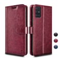 thumbnail image 1 of Galaxy A51 5G Case, Njjex Galaxy A51 5G Cases [3 Card Slot] [Kickstand] [Gift Box] Leather Folio Flip Wallet Case [RFID Blocking] for Samsung Galaxy A51 5G Version 2020 6.5"- Red, 1 of 10