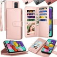 thumbnail image 1 of Galaxy A51 Case, [5G Version] Galaxy A51 Wallet Case,Takfox ID Cash Credit Card Slots Holder Pouch Folio Flip PU Leather Cover Shell Kickstand Detachable Magnetic Hard Case & Lanyard - Rose Gold, 1 of 7
