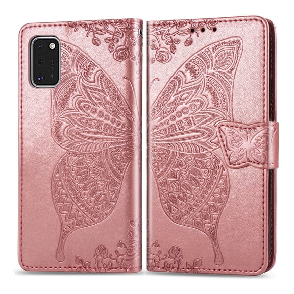 Galaxy A52 5G Case, Galaxy A52 5G Wallet Case Folio Case Magnetic Closure RFID Blocking Card Slots Kickstand Case Shockproof Absorption Double Protection Case for Samaung Galaxy A52 5G, Rosegold