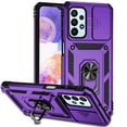 thumbnail image 1 of Galaxy A52 5G Kickstand Armor Case with Slide Camera Lens Protection Cover Built-in 360° Rotate Ring Holder Stand Magnetic Military Shockproof Phone Cover Case for Samsung Galaxy A52 5G,
Purple, 1 of 1