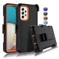 thumbnail image 1 of Galaxy A53 5G 2022 Case, Built-in Screen Protector Case with Belt Clip Holster Heavy Duty Rugged Shockproof Full Body Protection Kickstand Cover -Orange, 1 of 8