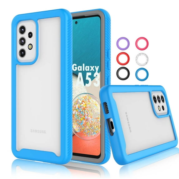 Galaxy A53 5G Case Clear, Case Cover for 2022 Samsung Galaxy A53 6.5", Njjex Full-Body Rugged Transparent Clear Back Bumper Case Cover for Samsung Galaxy A53 5G -Blue