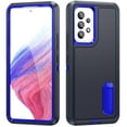 thumbnail image 1 of for Galaxy A53 5G Case Kickstand Durable 3-Layer Military Grade Protective Cover Hybrid Silicone Heavy Duty Rugged Shockproof Screen Lip Raised Protection for Samsung Galaxy A53 5G,
Darkblue+Royalblue, 1 of 8