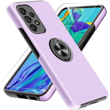 Galaxy A53 5G Case, Samsung Galaxy A53 5G Case with HD Screen Protector, [Military Grade] Shockproof Protection Case with 360° Magnetic Built-in Ring Kickstand Case for Samsung A53 5G, Purple