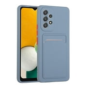 Galaxy A53 Case, Slim Soft Fit Shockproof Protection Case Dropproof Non-Slip Silicone Case with Card Slots Soft TPU Bumper Phone Wallet Case for Samsung Galaxy A53 5G 6.5 inch 2022,Gray