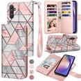thumbnail image 1 of Galaxy A54 5G Case, A54 5G Wallet Case, Samsung Galaxy A54 5G 6.4 inchs PU Leather Case, Tekcoo Luxury Cash Credit Card Slots Folio Flip Cover [Detachable Magnetic Case] & Kickstand - -Rose Marble, 1 of 6