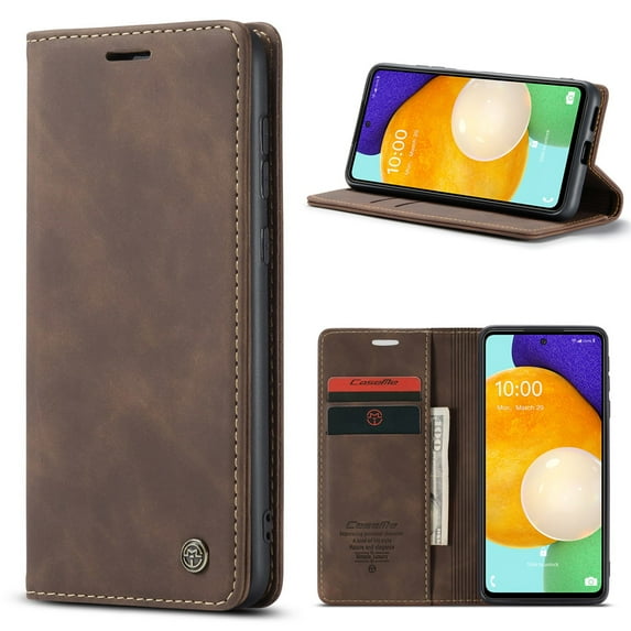 Galaxy A54 5G Wallet Case, TECH CIRCLE PU Leather Flip Folio Case with Card Holders RFID Blocking Kickstand Shockproof TPU Inner Shell Phone Cover for Samsung Galaxy A54 5G 6.5 inch 2023, Coffee