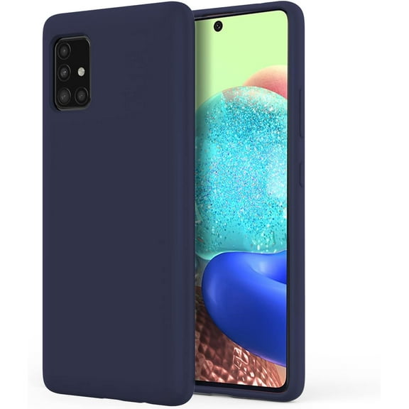 Galaxy A71 5G Case, Samsung A71 5G Case Liquid Silicone Case Dual Layer Hybrid Hard PC Soft Silicone Gel Rubber Bumper Slim Fit Shockproof Protective Phone Case for Samsung Galaxy A71 5G, Blue