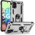 thumbnail image 1 of for Galaxy A71 5G Case,Samsung A71 5G Case,[NOT for Verizon A71 5G UW] [Military Grade] Ring Car Mount Kickstand Hybrid Hard PC Soft TPU Shockproof Protective Case for A71 5G (Silver), 1 of 14