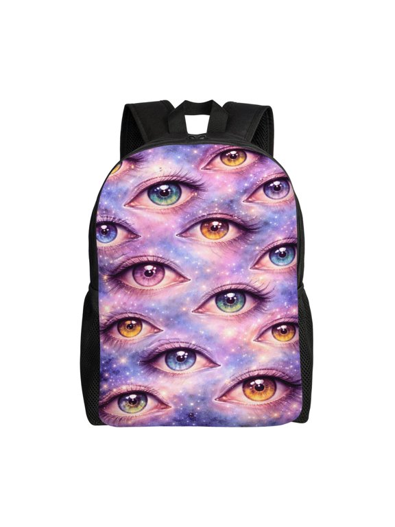 Galaxy Aesthetic Eye Backpack Full Front Print Travel Laptop Bag for Men and Women