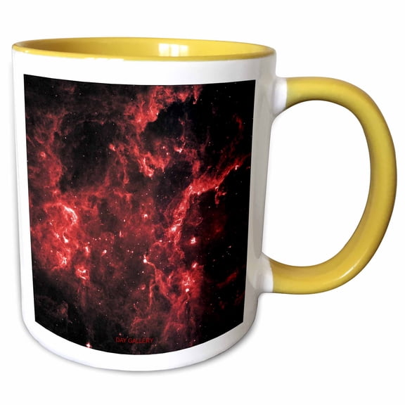 3drose, Galaxy and Nebula - Day Gallery, 15oz Two-tone Yellow Mug