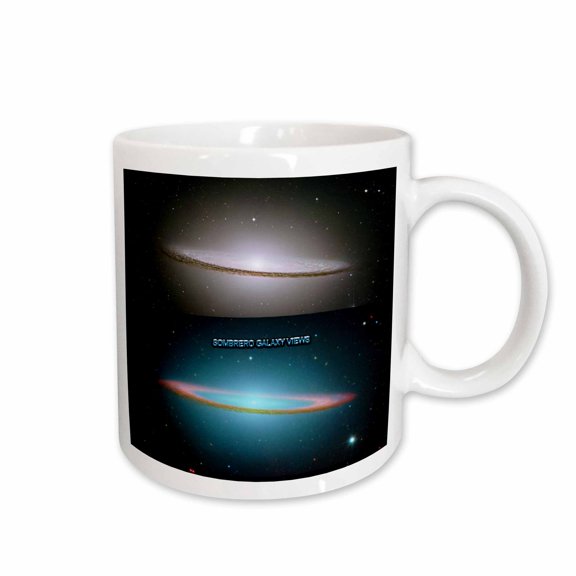 3drose, Galaxy and Nebula - Sombrero Galaxy Visible and Infrared, 15oz Mug