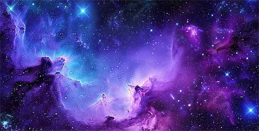 Galaxy Aquarium Background, Purple Starry Sky Universe Space Fish Tank Background Nebula Stars Terrarium Background, Mysterious Purple and Blue Nebula Stars Tapestry Fish Tank Decorations