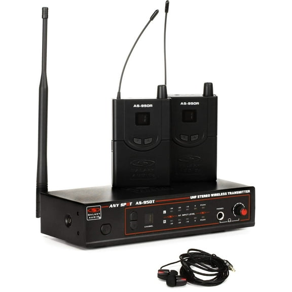 Galaxy Audio AS-950-2 Wireless in-Ear Monitor Twin Pack System - P2 Band,Black