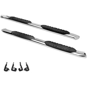 Galaxy Auto 5'' Oval Curved for 2015-22 Ford F150 & 2017-22 F250/F350 Super Cab - Side Steps Nerf Bars Running Boards (Chrome)