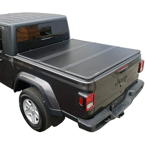 Galaxy Auto Hard Tri-Fold for 2020-22 Jeep Gladiator 5' Bed - Black Trifold Truck Bed Tonneau Cover