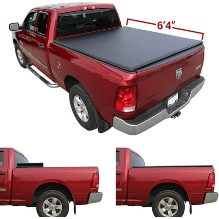 Galaxy Auto Soft Tri-Fold for 2019-23 Dodge Ram 1500 6.4' Bed (Excluding Classic/Warlock Models) - Black Trifold Truck Bed Tonneau Cover