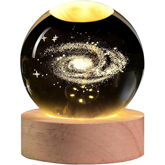 Galaxy  Ball with LED Stand, 60mm Glass Sphere Decorative Balls, Milky Way Space Globe Lamp Night Light Gifts for Women