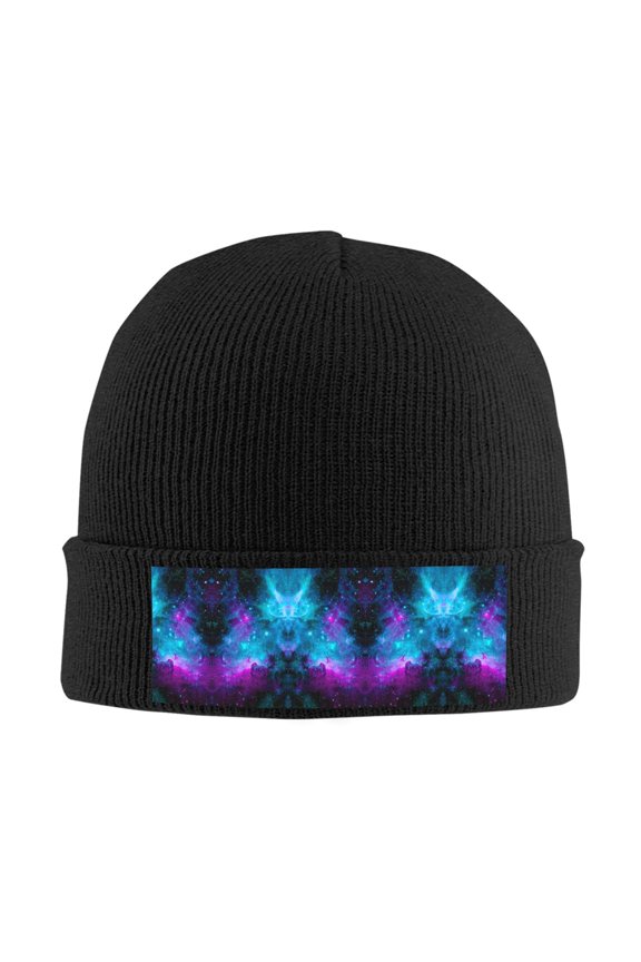 Galaxy Beanie Hat Knit Hat Skull Cap for Men Women Winter Hat Black