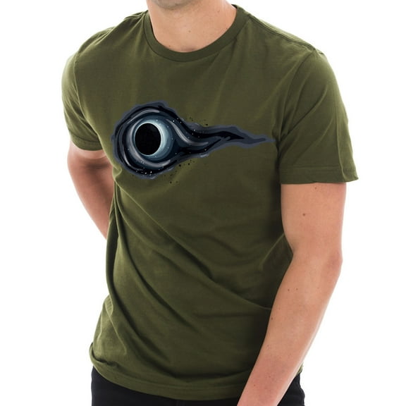 Galaxy Black Hole Graphic Design Ring Spun Combed Cotton Short Sleeve Deluxe Jersey T-Shirt - Army Green XL