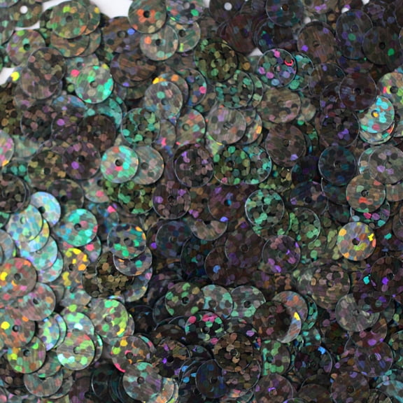Galaxy Black Sequins 6mm Hologram Glitter Multi Reflective Metallic Made in USA