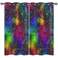 thumbnail image 1 of Galaxy Blackout Curtains Grommet Thermal Insulated Room Darkening Curtains Colorful Space Nebula Print Pattern Light Blocking Drapes for Kids Bedroom Living Room 2 Panels-42"W x 63"L (Pack of 2), 1 of 7