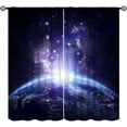 thumbnail image 1 of Galaxy Blackout Curtains Outer Space Universe Fantasy Nebula Purple for Kids Girls Boys Bedroom Living Room Rod Pocket Decoration Window Drapes 2 Panels W42xL84in, 1 of 6
