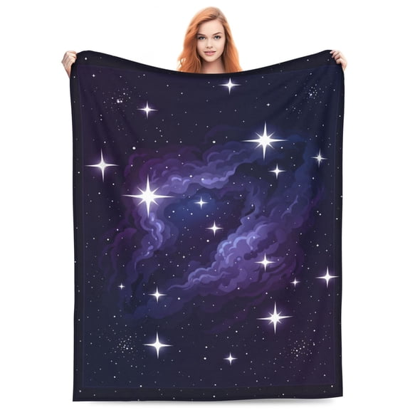 Galaxy Blanket Gifts for Women Birthday Valentine Presents Science Outer Space Nebula Theme Decor Bedroom Living Room Couch Bed Sofa Soft Adult Flannel Throw 50x40