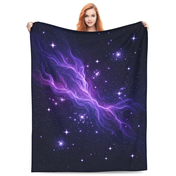 Galaxy Blanket Gifts for Women Birthday Valentine Presents Science Outer Space Nebula Theme Decor Bedroom Living Room Couch Bed Sofa Soft Adult Flannel Throw 50x40