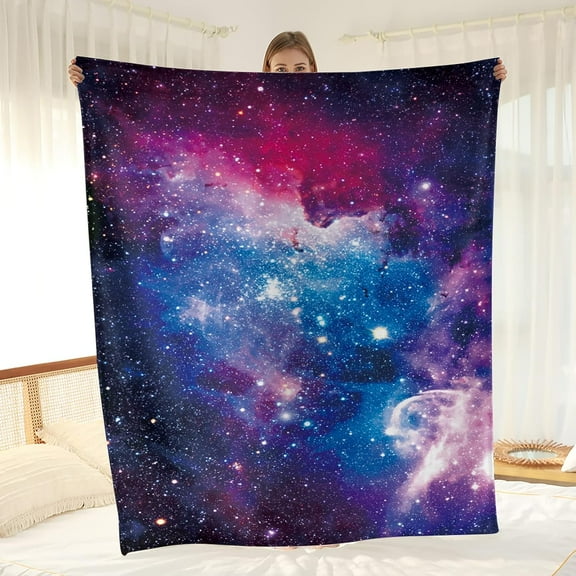 Galaxy Blanket Outer Space Universe Nebula Gifts Presents for Kids Boys Men Women Girls for Birthday ChristmasSoft Cozy Lightweight Plush Flannel Fleece Throw Blanket 50"x60"