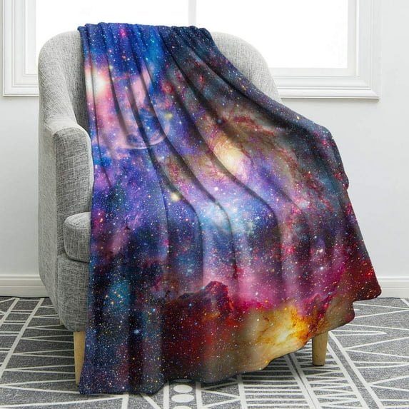 Galaxy Blanket Soft Warm Universe Colorful Print Throw Blanket for Kids Adults Gift 50"x60"
