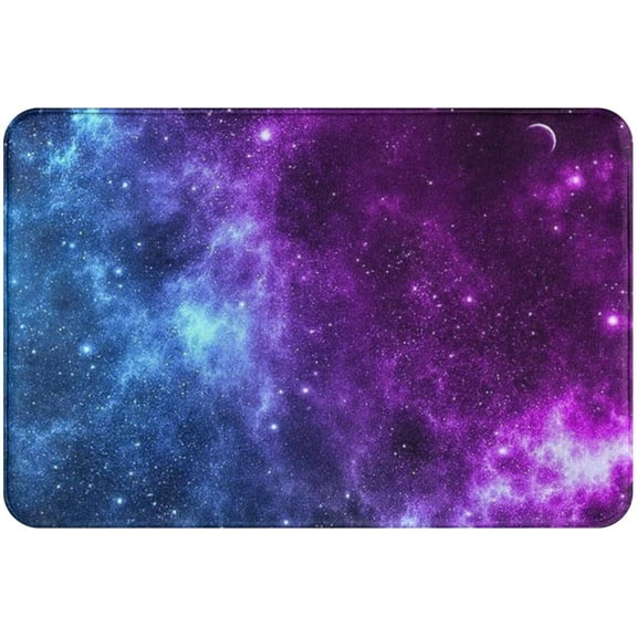 Galaxy Blue Purple Bath Mat Rug for Bathroom Floor Plush Mats Small Bathmats Soft Washable Non Slip Absorbent Shower Carpet Kitchen Sink Rugs Bathroom Decor Accessories