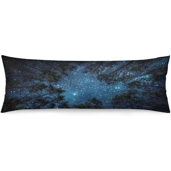 Galaxy Body Pillow Cover,Milky Way and Tree Forest with Starry,Night Sky Long Pillow Case Protector with Zipper Decorative Pillowcase Soft Large Pillow Cases Covers for Bed,Couch 20"x54"