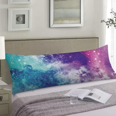 Galaxy Body Pillow Cover Nebula Milky Way Star Night Universe Starry Sky Cushion Long Pillowcase with Zipper Decorative Blue Purple Bed Pillow Cases Outer Space Pillow Covers for Bedroom 20"x54"