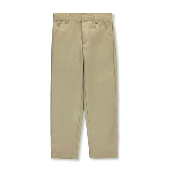 Galaxy Boys' Flat Front Slim Fit School Uniform Pants - khaki, 6 (Little Boys)