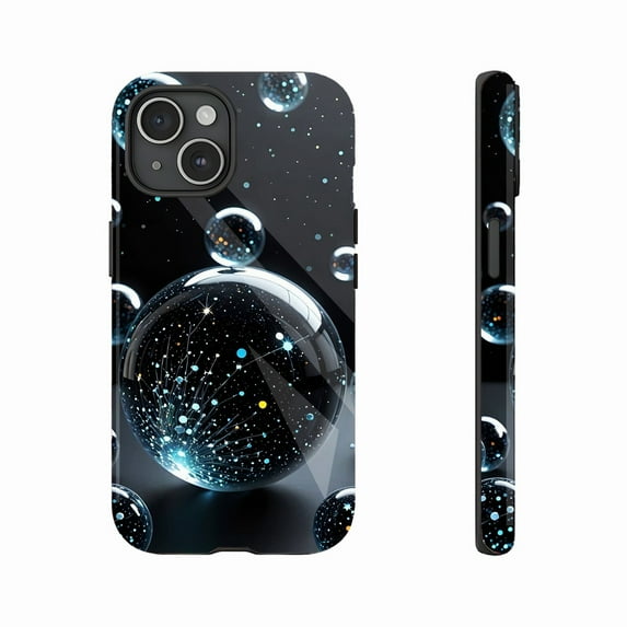 Galaxy Bubble iPhone Case Stylish Protective Design for Women Men Teens with Durable Shockproof Clear Case Compatible with iPhone 11/12/13/14/15/16 (Pro Max/Plus)