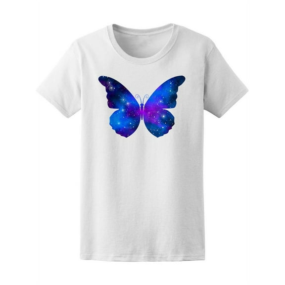Galaxy Butterfly Silhouette T-Shirt Women -Image by Shutterstock, Female Large