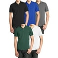 thumbnail image 1 of Galaxy By Harvic 5-Pack Men's Comfort Pique Polo Shirt (S-5XL), 1 of 4
