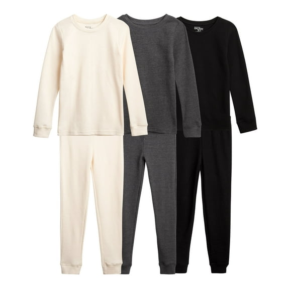 Galaxy by Harvic Boys Thermal Set Waffle Knit Toddler Boys Thermal Shirt & Long Underwear 6 Piece