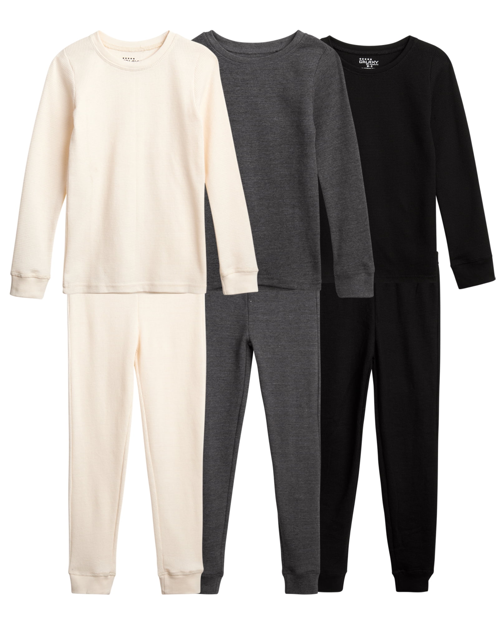 Galaxy By Harvic Boys' Thermal Underwear 6 Piece Waffle Knit Long