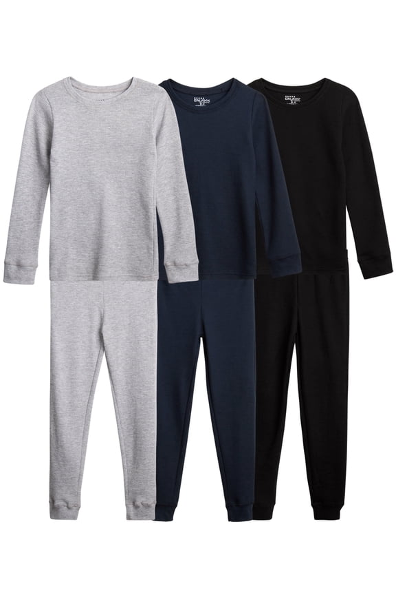 Boys Thermal Set Waffle Knit Toddler Boys Thermal Shirt & Long Underwear 6 Piece