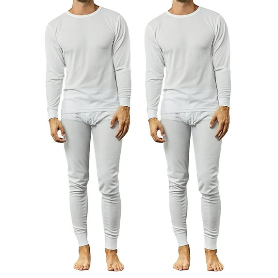 Galaxy By Harvic Men's 4-Piece Lightweight Thermal Set Of Both A Thermal Top And Bottom (2-Full Sets)(S-2XL)
