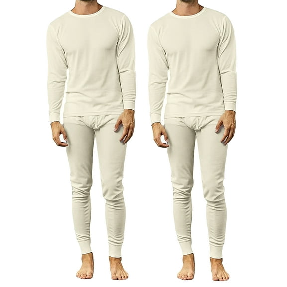 Galaxy By Harvic Men's 4-Piece Lightweight Thermal Set Of Both A Thermal Top And Bottom (2-Full Sets)(S-2XL)