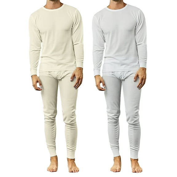 Galaxy By Harvic Men's 4-Piece Lightweight Thermal Set Of Both A Thermal Top And Bottom (2-Full Sets)(S-2XL)