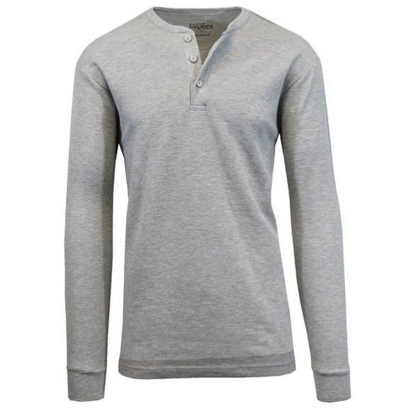 Galaxy By Harvic Men's Long Sleeve Thermal Henley Tee (S-3XL)