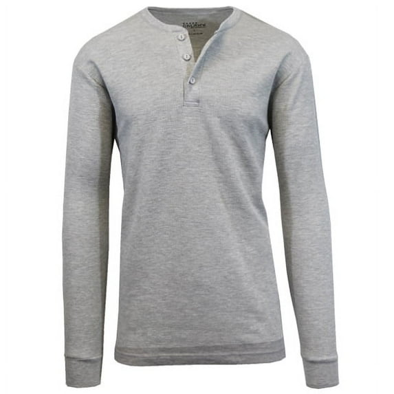 Galaxy By Harvic Men's Long Sleeve Thermal Henley Tee (S-3XL)