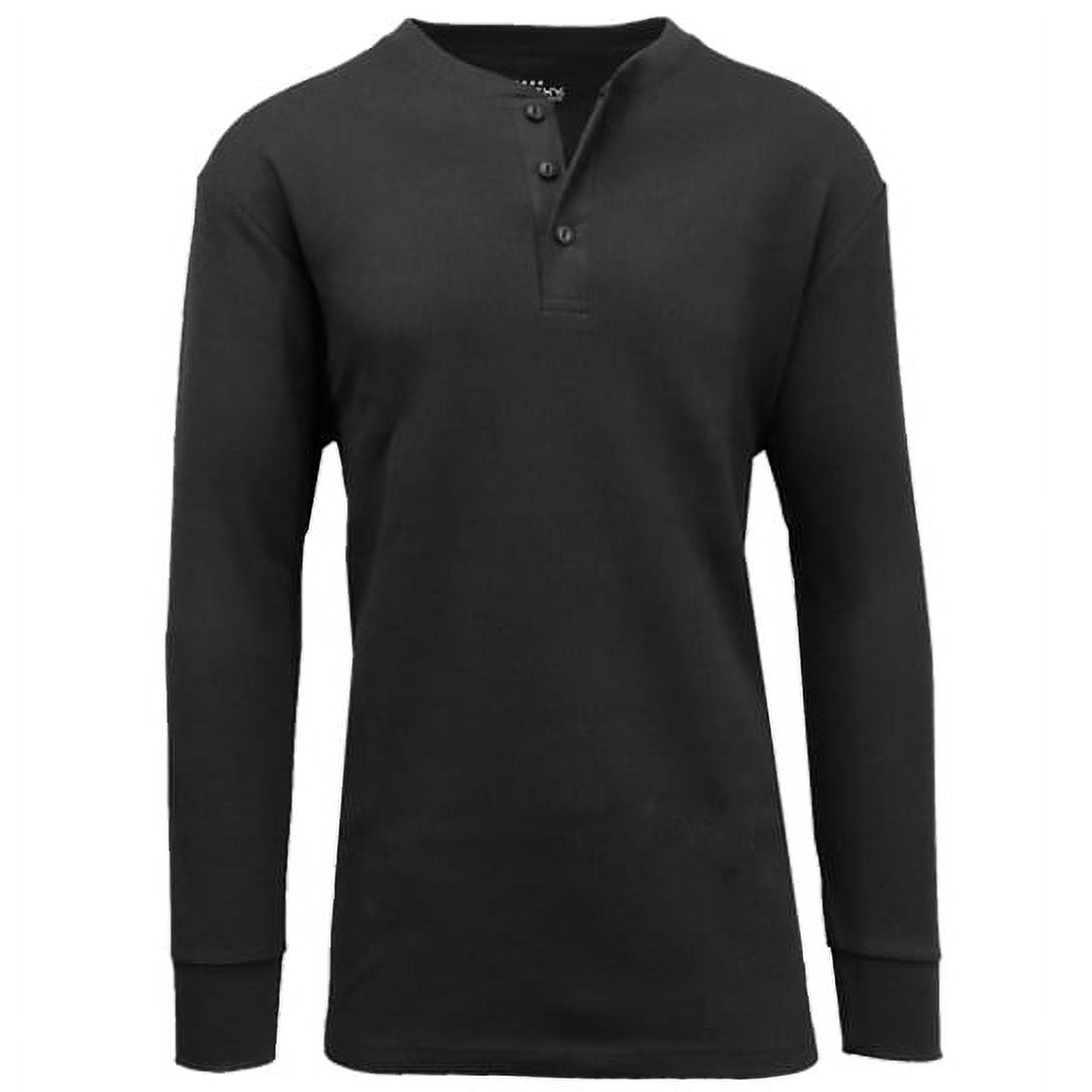 Galaxy By Harvic Men's Long Sleeve Thermal Henley Tee (S-3XL) - Walmart.com