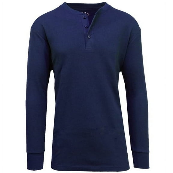 Galaxy By Harvic Men's Long Sleeve Thermal Henley Tee (S-3XL)